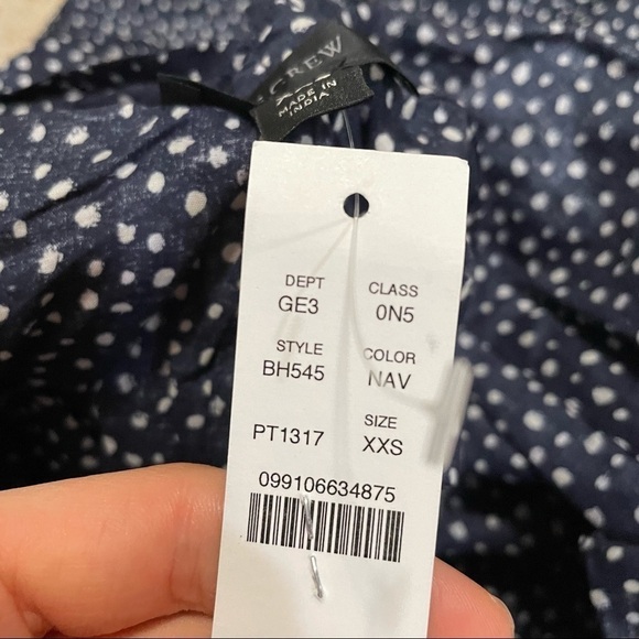 J crew side tie beach dress navy dots - Picture 3 of 3